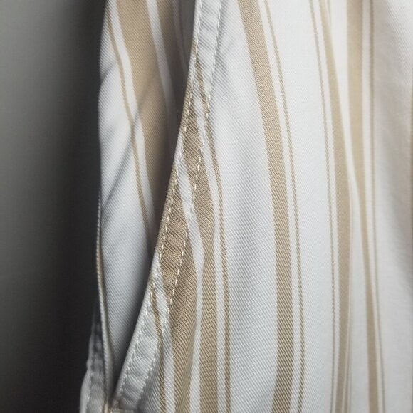 Loft Women's Wide Leg Brown/White Pants Office Career Sz L/P - Picture 6 of 6